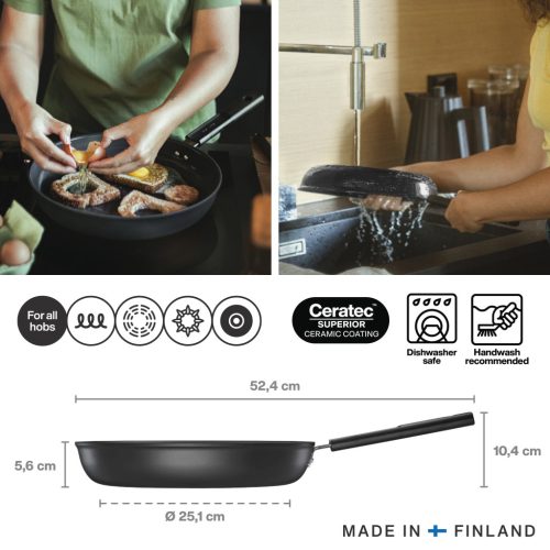 Fiskars Hard Face serpenyő, 30 cm