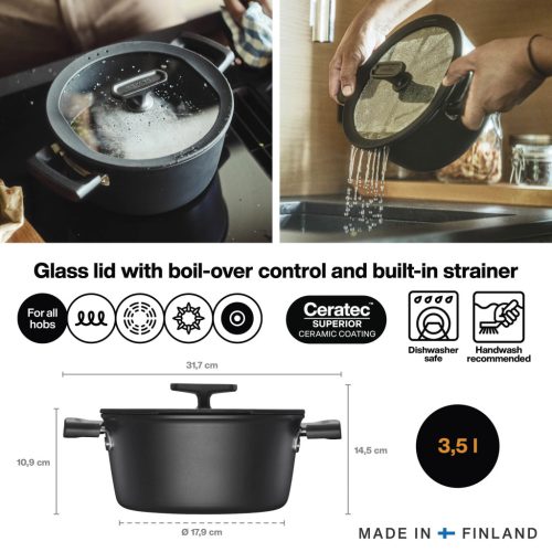 Fiskars Hard Face lábas, 3,5l