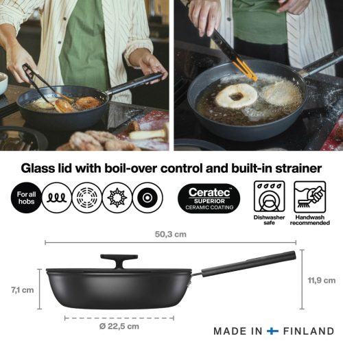 Fiskars Hard Face serpenyő, 28 cm