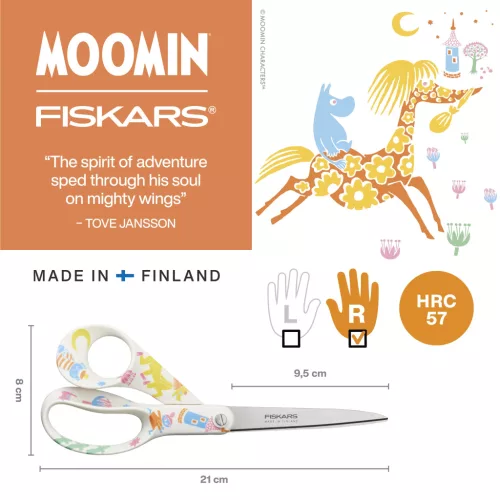 Fiskars Moomin általános olló, Party, 21 cm