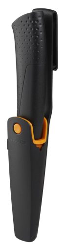 Fiskars Staysharp™ kés építőipari munkákhoz, tokba épített élezővel (1023617)