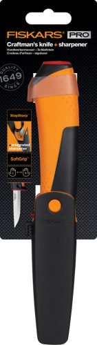 Fiskars Staysharp™ asztalos kés kifinomult famunkákhoz, tokba épített élezővel (1023620)
