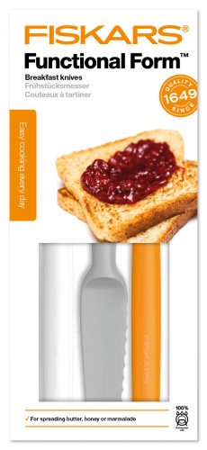 Fiskars Functional Form Kenőkés szett 3db műanyag késsel (fehér, sárga, szürke) (1016121)