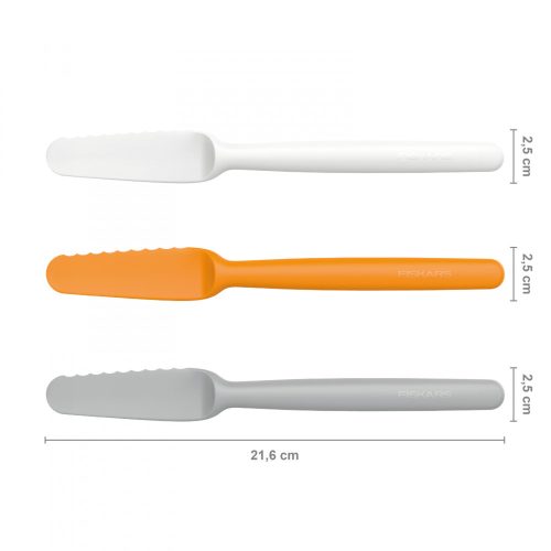 Fiskars Functional Form™ Kenőkés szett 3db műanyag késsel (fehér, sárga, szürke) (1016121)
