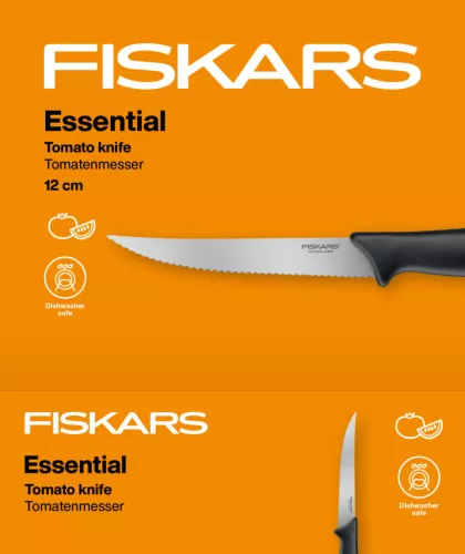 Fiskars Essential paradicsomszeletelő kés, 11cm  (1023816)