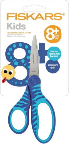 Fiskars Gyermekolló, 15 cm, kék, Softgrip (1027422)