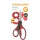 Fiskars Gyermekolló, 15 cm, fekete és piros, Softgrip (1027423)