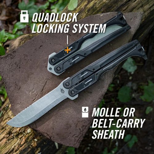 Gerber Double Down Machete,  fekete/stonewash (1028500) - 25 év garanciával