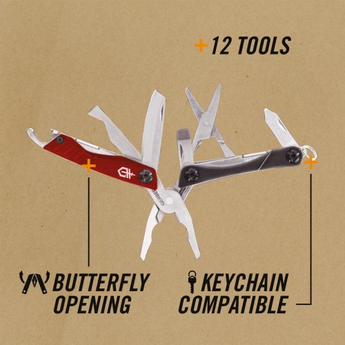 Gerber Dime kulcstartóra rögzíthető multiszerszám, bordó dobozban GB (1027829) - 25 év garanciával