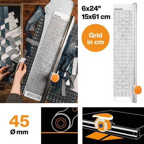 Fiskars Görgős vágóasztal, vonalzó funkcióval (1014651)
