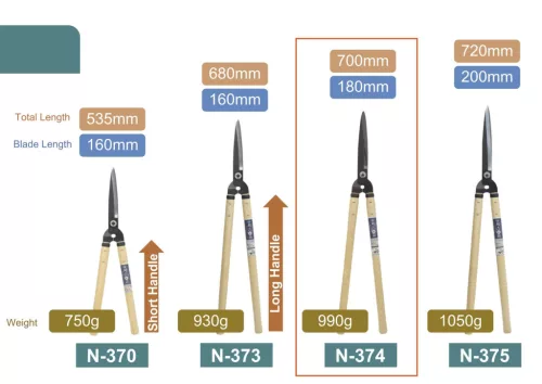 NISHIGAKI sövényvágó KARIKICHI hosszú nyél 180mm N-374