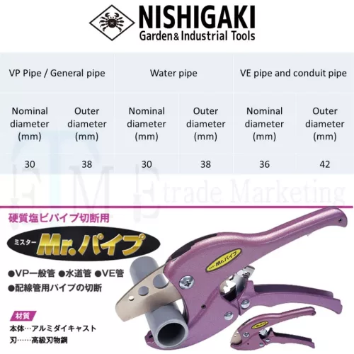 NISHIGAKI Mr. Pipe csővágó d42  N-421 
