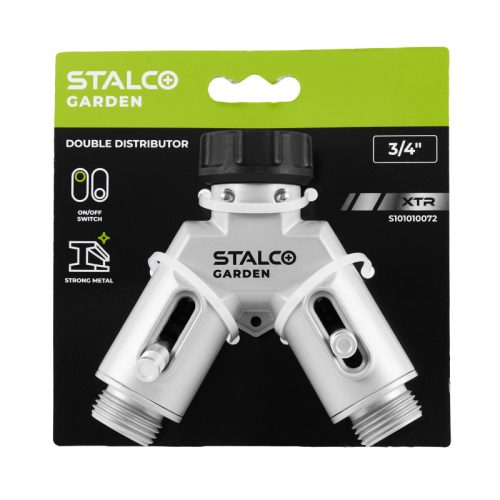 STALCO GARDEN Fém kétutas csapcsatlakozó, nyit-zár szeleppel XTR 