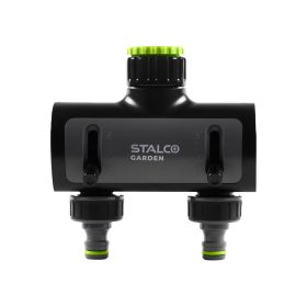   STALCO GARDEN Kétutas csapcsatlakozó, átfolyás szabályozóval EXP 