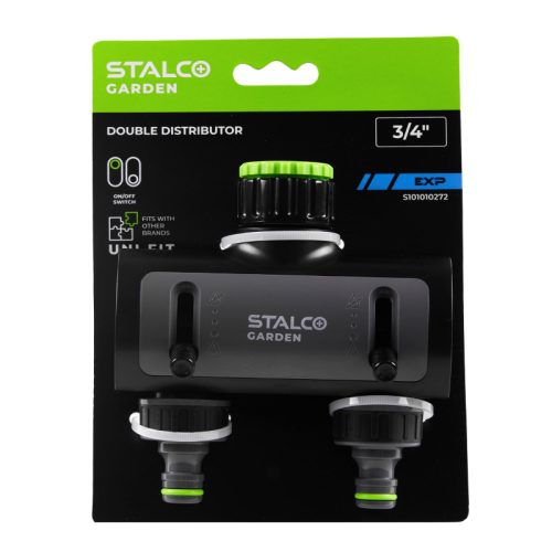 STALCO GARDEN Kétutas csapcsatlakozó, átfolyás szabályozóval EXP 