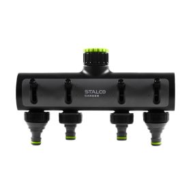   STALCO GARDEN Négyutas csapcsatlakozó, átfolyás szabályozóval EXP 