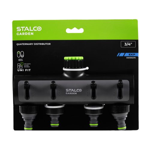STALCO GARDEN Négyutas csapcsatlakozó, átfolyás szabályozóval EXP 