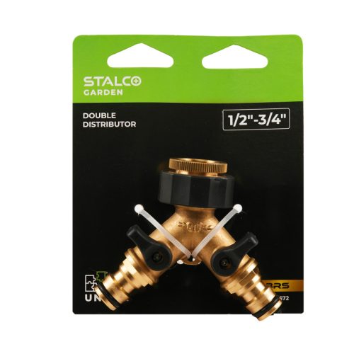 STALCO GARDEN Kétutas csapcsatlakozó, nyit-zár szeleppel, réz BRS 