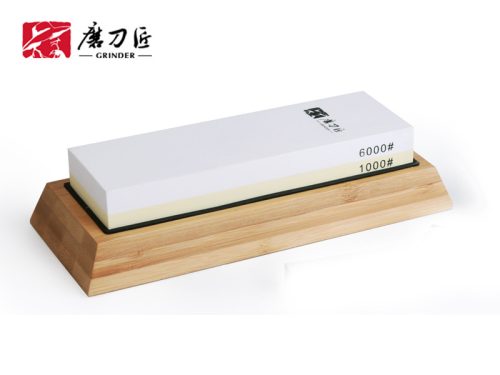 TAIDEA Fenőkő szett, #1000/6000 + gumitalp + bambusz állvány + élszögtartó + vízcseppentő + tisztítókő